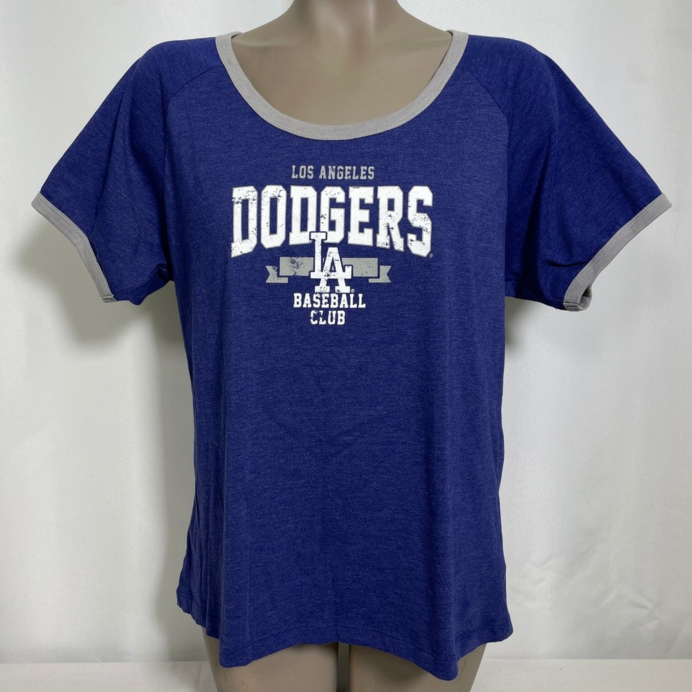 Los Angeles Dodgers MLB Baseball Campus Lifestyle Blue Ringer T-Shirt Women's XL